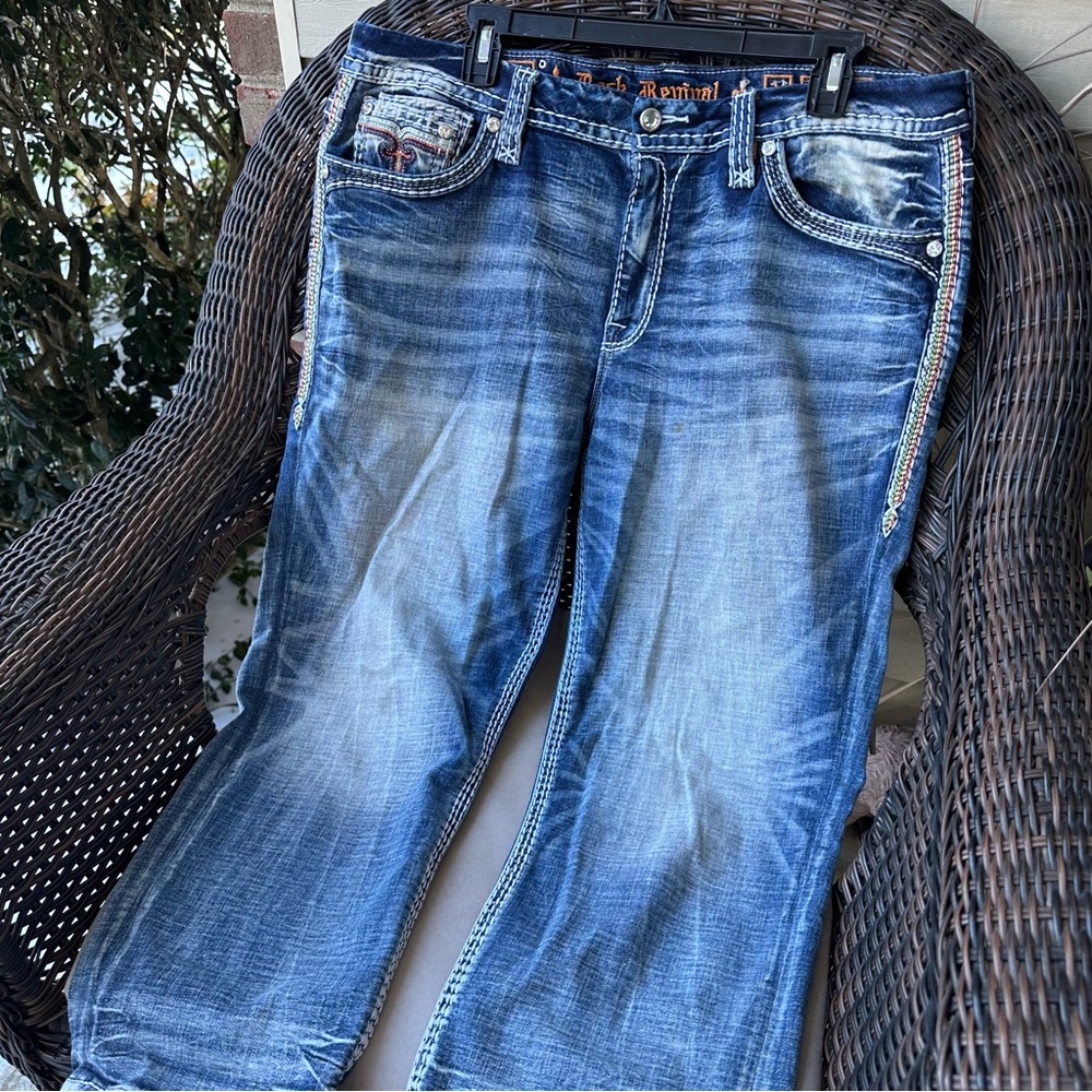 Rock Revival Nuri Easy Stretch Capri Jean 34x25 - Picture 5 of 14